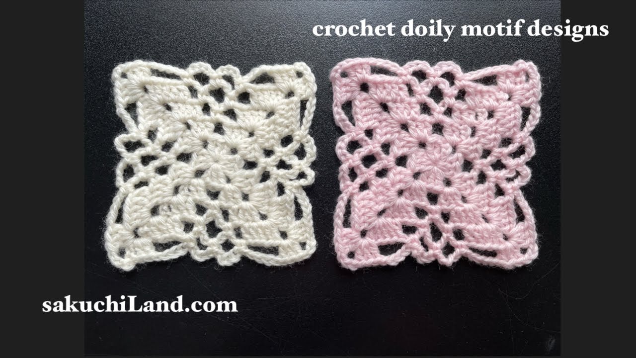 モチーフ編み　かぎ針編み Crochet Square Motif 1 - YouTube