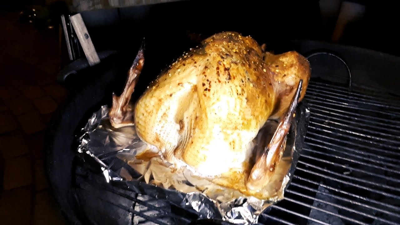 Slow smoked and roasted turkey on the er braai YouTube