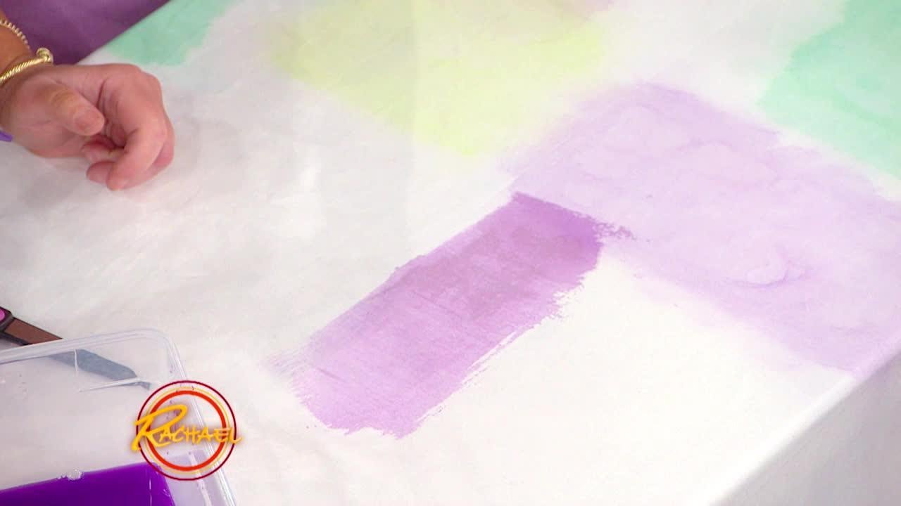 How to Paint Fabric with Just Watercolors and Sponges | Rachael Ray Show