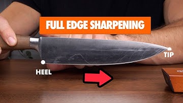Knife Sharpening from Heel to Tip with Tumbler Rolling Sharpener