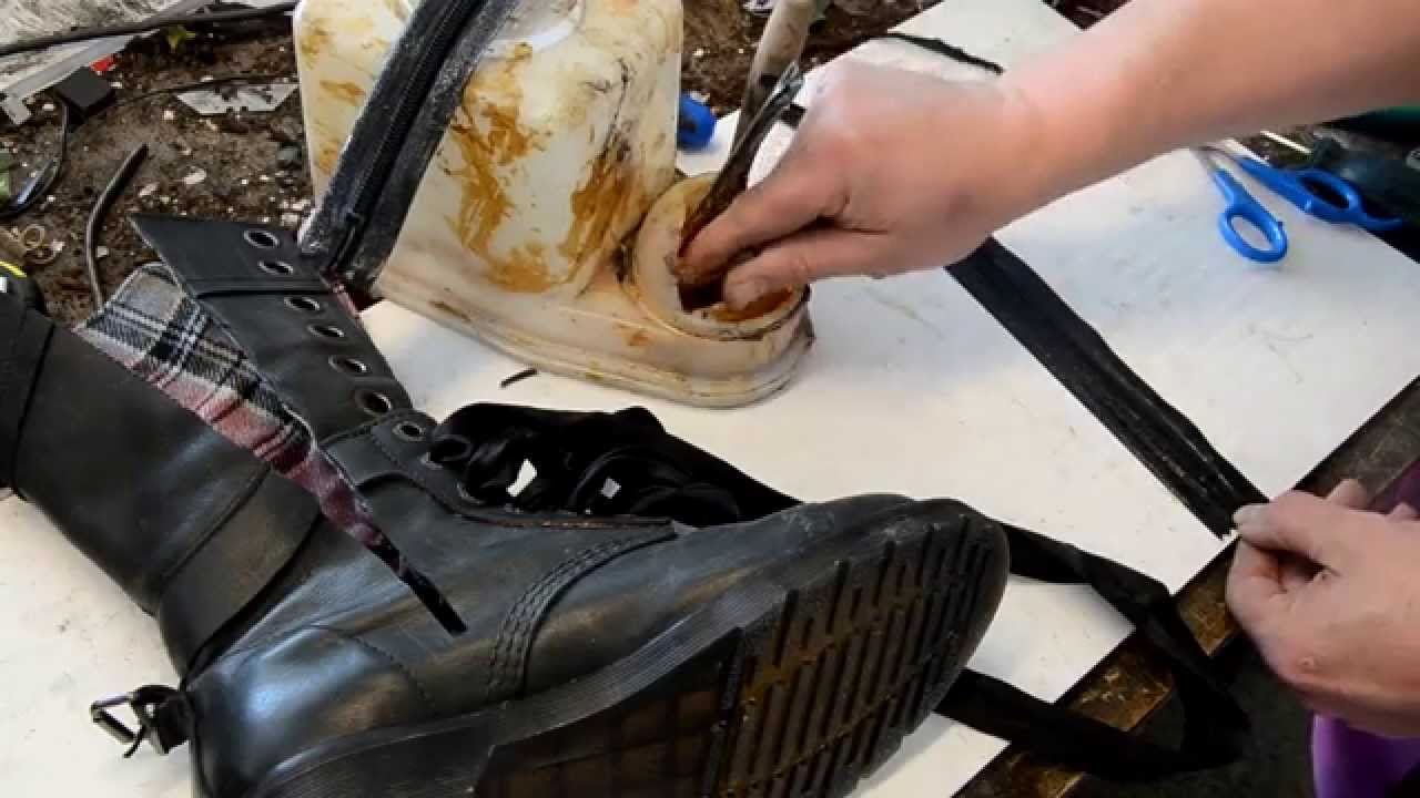 Shoe repair: installing a YKK zipper on boots 