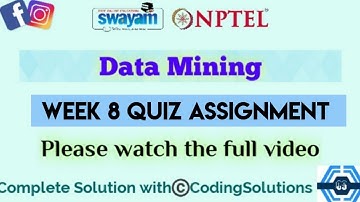 Data Mining | Week 8 Answers | NPTEL 2024 |