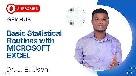 Statistics with Microsoft Excel - First Lesson
