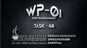 Web Project Task 48 | Web Programming 01 | Java Institute | 1st Year | Semester 01