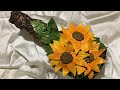 Bottle art with sunflower decoration