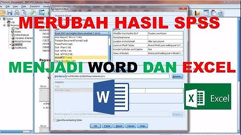 Cara Mudah Menyimpan Hasil Output SPSS Menjadi Word dan Excel