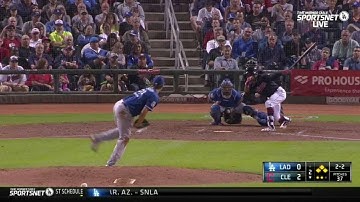 LAD@CLE: Kershaw gets out of a bases-loaded jam