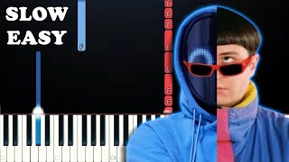 BoyWithUke ft. Oliver Tree - Sick of U (EASY SLOW PIANO TUTORIAL)