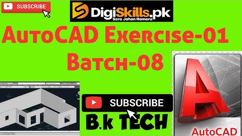 Autocad exercise 1 batch 8 solution digiskills || solved quiz of autocad batch 8 || B.K TECH