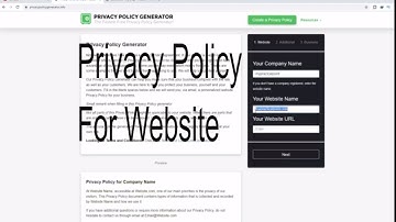 Create a Privacy Policy page for website 2020