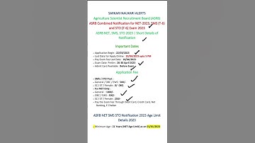 ASRB NET 2023 | ICAR NET 2023 | ASRB NET, SMS, STO Online Form 2023