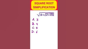 SIMPLIFICATION OF SQUARE ROOT#MATHS#ALGEBRA#YOUTUBESHORTS