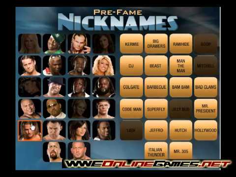  WWE Prefame Nicknames Online Flash Game YouTube