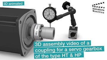 3D Assembly video of a coupling for a servo gearbox of the type HT & HP
