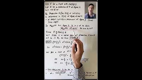 Quadratic Extensions in Characteristic not Equal to 2 (Algebra 3: Lecture 10 Video 1)