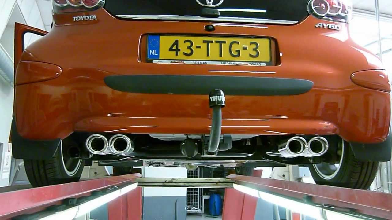 Toyota Aygo 1 0 Met Maatwerk Rvs Duplex Uitlaatsysteem Van Eps Uitlaten Bv Www Uitlaten Com Youtube