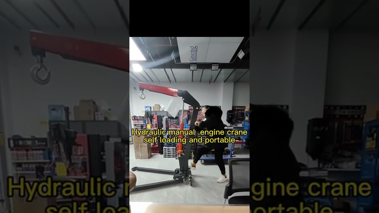 JIN YANG HU LIFTING Hydraulic Manual Self Loading Portable Crane For Engines In Garage Repairing