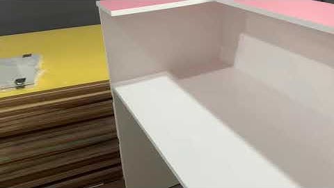 Quầy Lễ Tân 1m2 Trắng Sọc Hồng