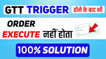 GTT Triggered but Not Executed | GTT Order in Zerodha | gtt order in groww app