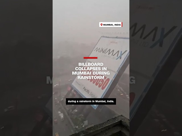 Billboard collapses in Mumbai during rainstorm