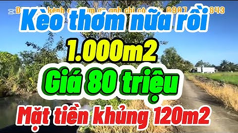 Chốt gấp mặt tiền khủng 120m2 đường dal 4.500m2 giá rẻ 80 triệu/1000m2 Tỉnh kiên Giang củ 