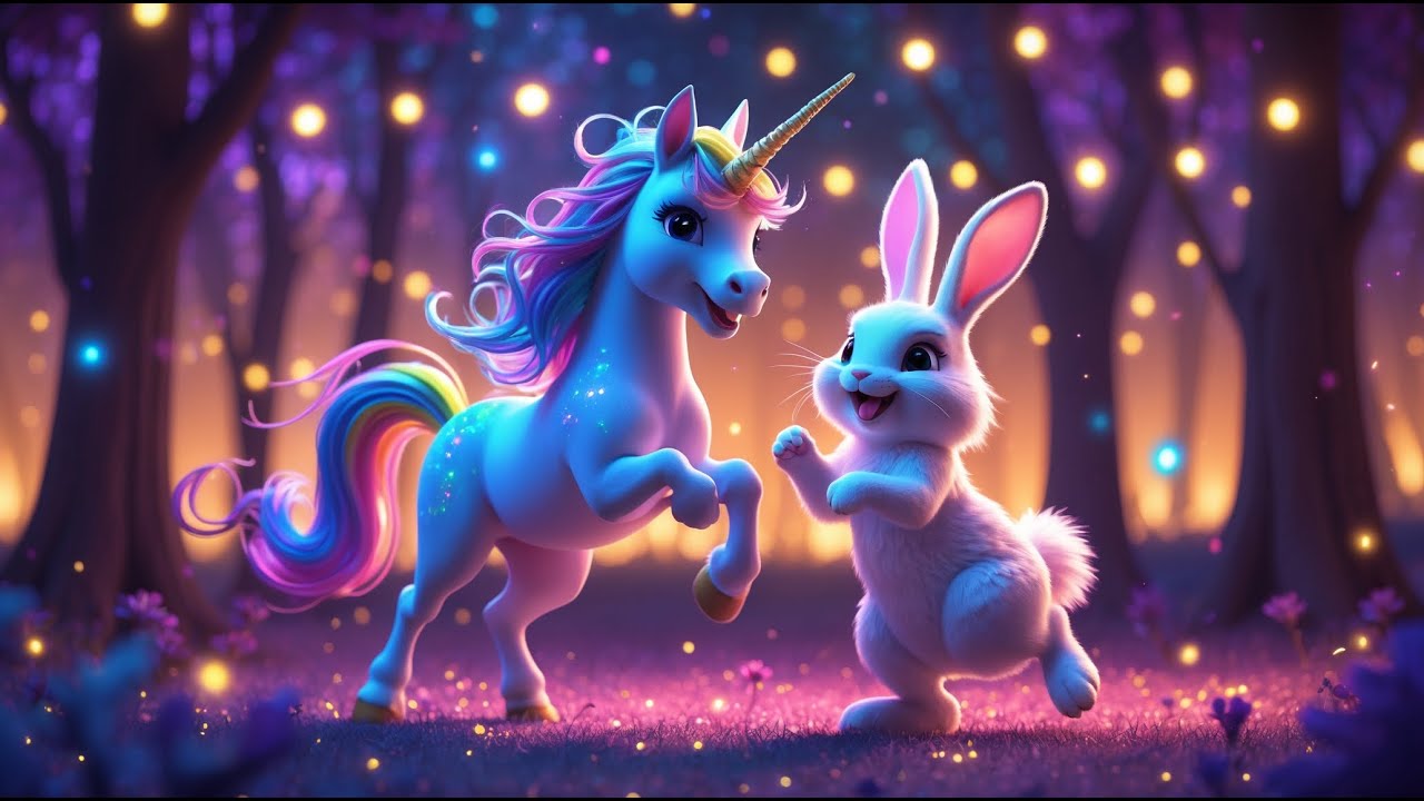 Enhjørning i skoven 🦄 | Hurtig magisk dansesang for børn med kaninsjov!