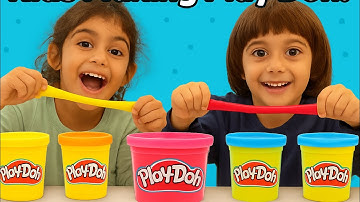 DIY rainbow 🌈Playdoh Time! Colorful Creations With the Kids 