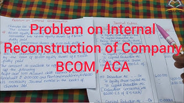 Problem on Internal Reconstruction of Company 4th sem BCOM ACA