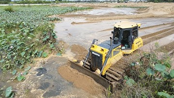 New Project ! Big WOW Bulldozer Operator Skills Pushing Sand Filling Lake For Land Reclamation