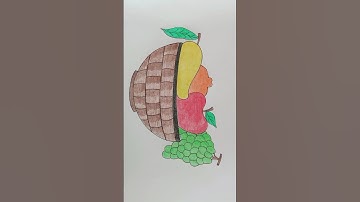 How to draw fruit basket / fruit basket drawing // #shorts  #ytshorts  #drawing  #fruit  //