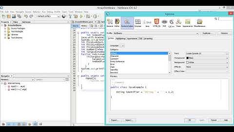 change netbeans font and colour settings