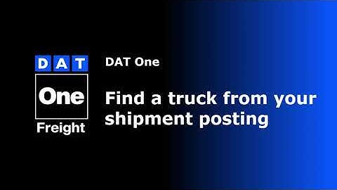 Find a Truck from your Shipment Posting