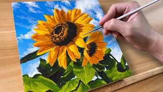 : How to Paint Sunflower / Acrylic Painting / Correa Art