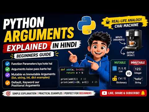 Python Arguments Made Easy | Complete Beginner's Guide in Hindi