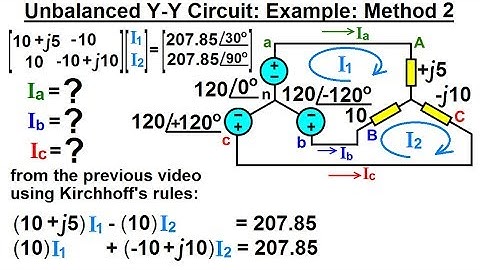 Electrical Engineering: Ch 13: 3 Phase Circuit (49 of 53) Currents in Unbalanced Y-Y Circuit? 2