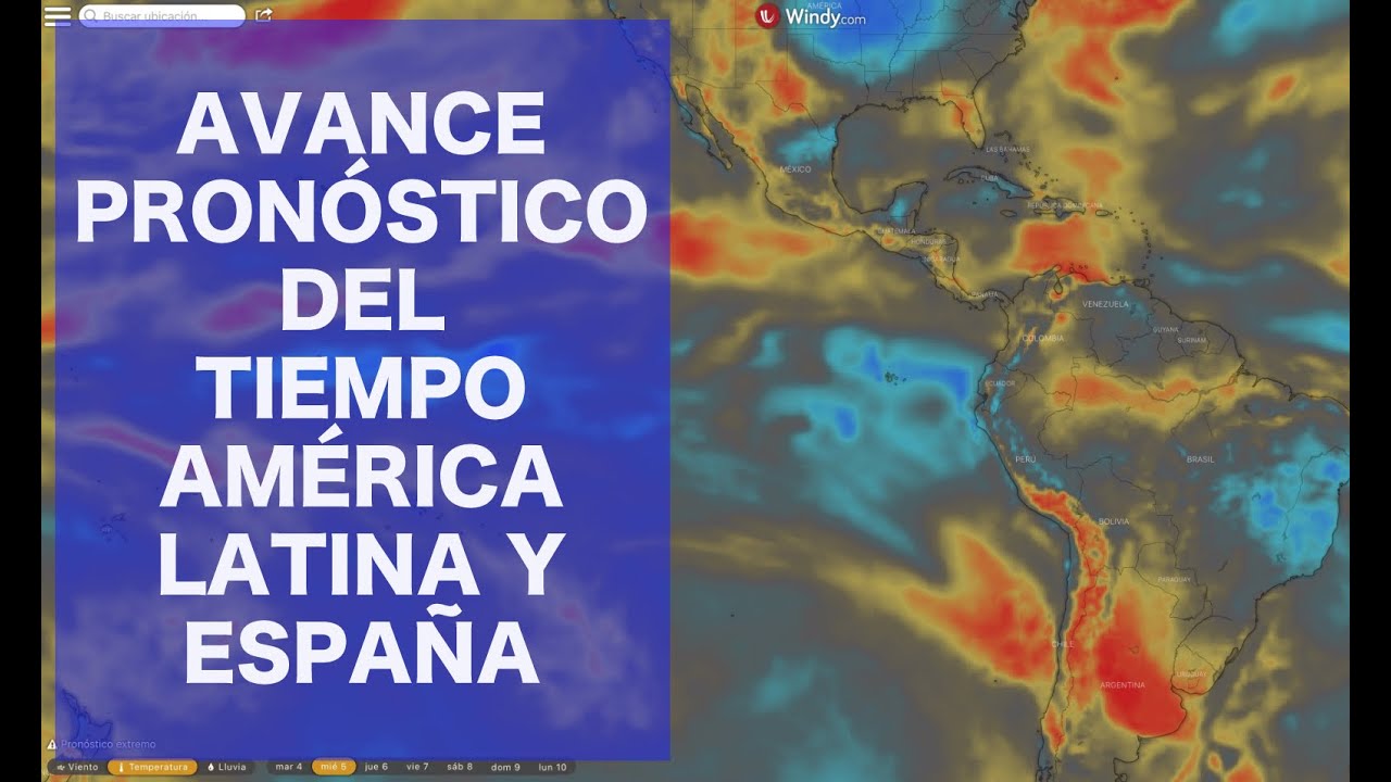 Avance de pronóstico del tiempo en América Latina y España. 35/8/2020 YouTube