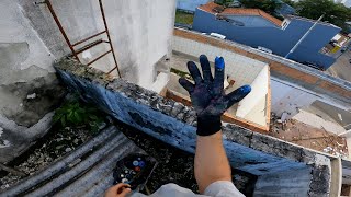 Climbing A Water-Tank To Paint Graffiti During The Day