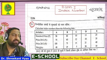 B Com I Index Number Statistics Q 23 to 27