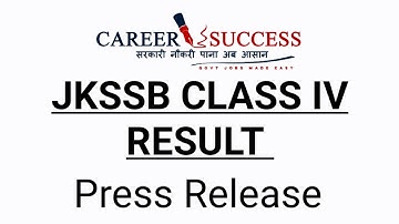 Jkssb Class Iv Result | Official Update @CareerSuccessJammu  | Big Update