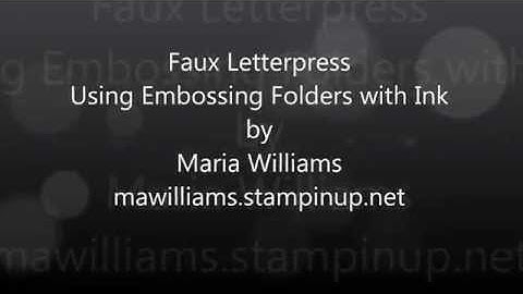 Faux Letterpress-Embossing Folders and Ink