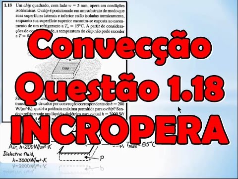 [Transferência de Calor] INCROPERA Questão 1.18 Condução - Lei do resfriamento de Newton