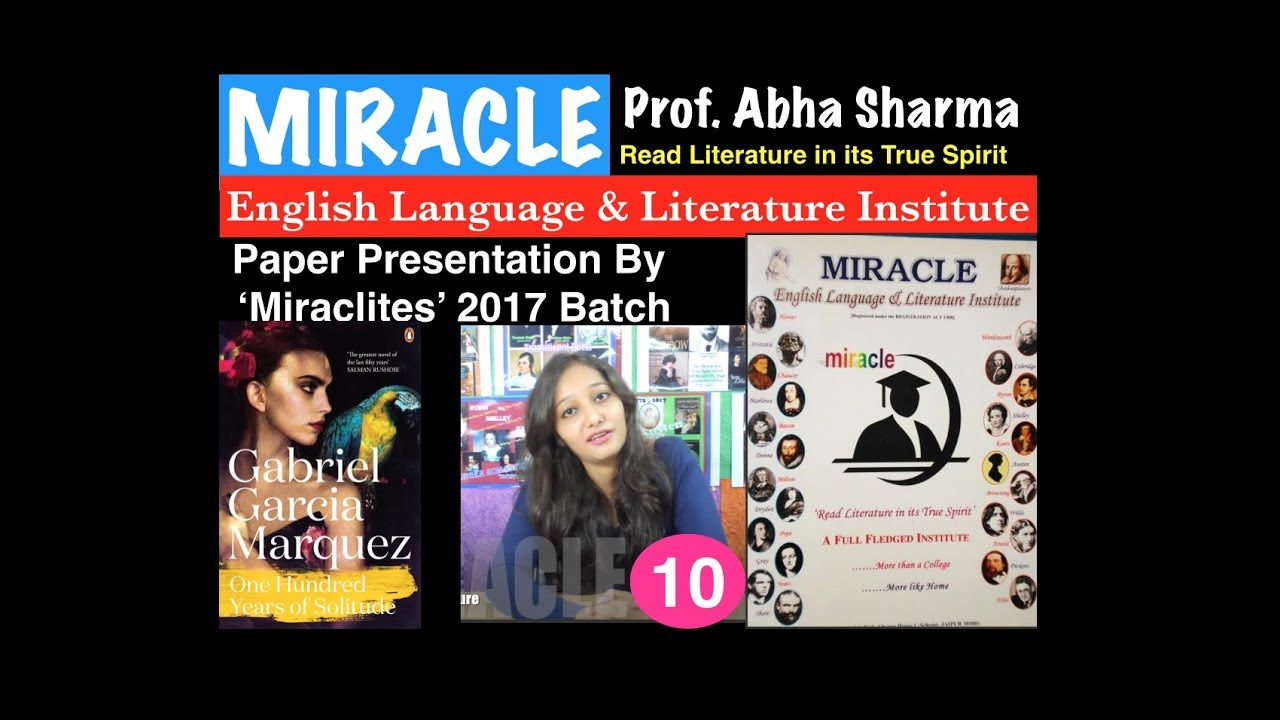 Paper Presentation 10/Gabriel Garcia Marques/ One 100 years of Solitude / UGC/CBSE/NET/JRF