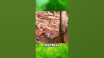 A kind man rescues a trapped deer from between two trees 🦌 #shorts #rescue #deer