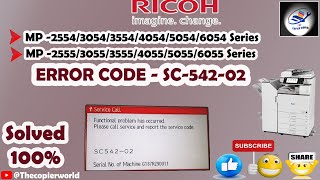 How to reset error code SC554-02 on Ricoh MP 3054/5054/6054 || Ricoh MP5055/Error Code -542-02/541