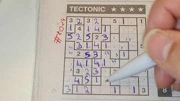 (#2024) Wednesday. Tectonic02 Sudoku puzzle. Bonus Extra edition. 12-16-2020 Extra part 4 of 4