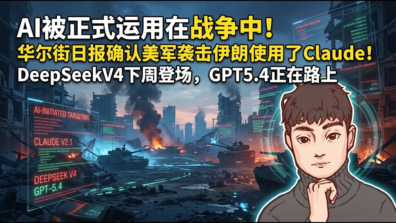 AI被正式运用在战争中！华尔街日报确认美军袭击伊朗使用了claude！deepseekV4下周登场，GPT5.4正在路上【Vic TALK第1580期】