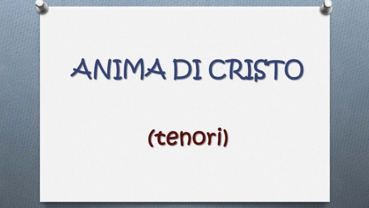 ANIMA DI CRISTO voce tenori con testo da VOGLIO VEDERE IL TUO VOLTO YouTube ANIMA DI CRISTO voce tenori con testo da VOGLIO VEDERE IL TUO VOLTO YouTube