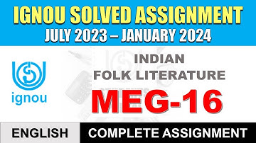 MEG 16 SOLVED ASSIGNMENT 2023 24 || MEG 16 SOLVED ASSIGNMENT 2023 24 IN ENGLISH || MEG 16 ASSIGNMENT