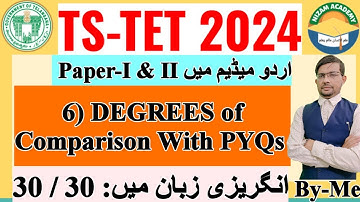 06 *Degrees of Comparison in English Lang. for TS TET-2024 Paper I & II,in Urdu Medium, By-Meraj Sir