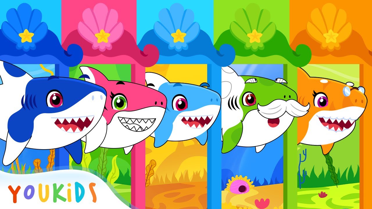 Преображение в цвета от Baby Shark | Веселая песенка про цвета от YouKids для малышей и детей